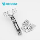 Hinge TOPCENT Clip-On Cabinet Hinge Normal Auto Hinge 2 Way Hydraulic Touch Open Soft Close Adjustable 3D Kitchen Hinge