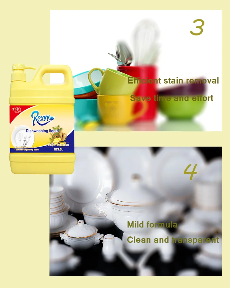 5L Cleaning Chemicals Kitchen Cleaner Ginger Detergent Dishwashing Liquid