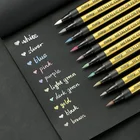 Color Colores Pens And Markers 10 Color Exquisite Good Gold Colores Metallic Marker Pen Metallic Brush Pen