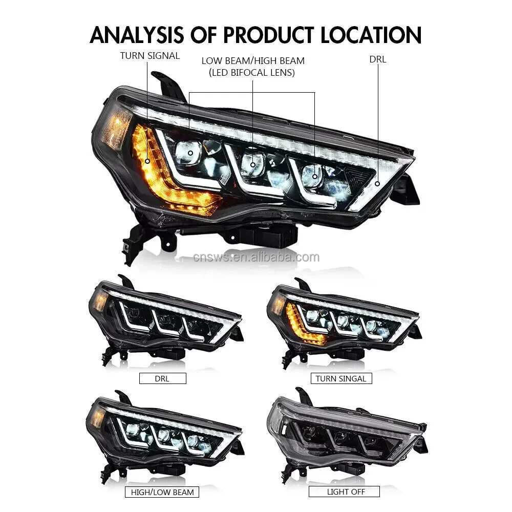 product auto-onderdelen upgrade aangepaste volledige led-koplamp triple beam koplampmontage voor toyota 4runner 2014 2021-35