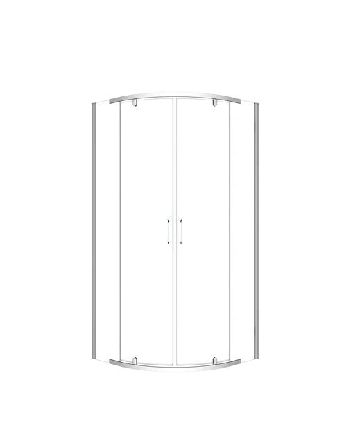 Showertime  Arc Clear Tempered Glass Round Double Sliding Enclosure Bathroom Shower Room