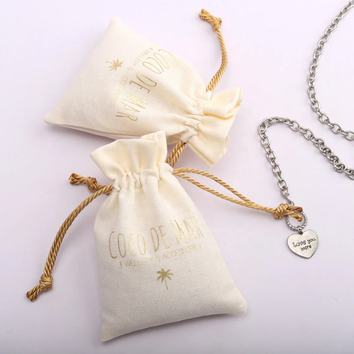 2024 Wholesale Mini Cotton Linen Jewelry Gift Packing Dust Bag Organic Muslin Lipstick Antique Storage Drawstring Cotton Pouch