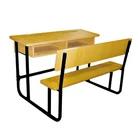 School High University School Desk With Bench High Quality Modern School Furniture Desk Set In Classroom