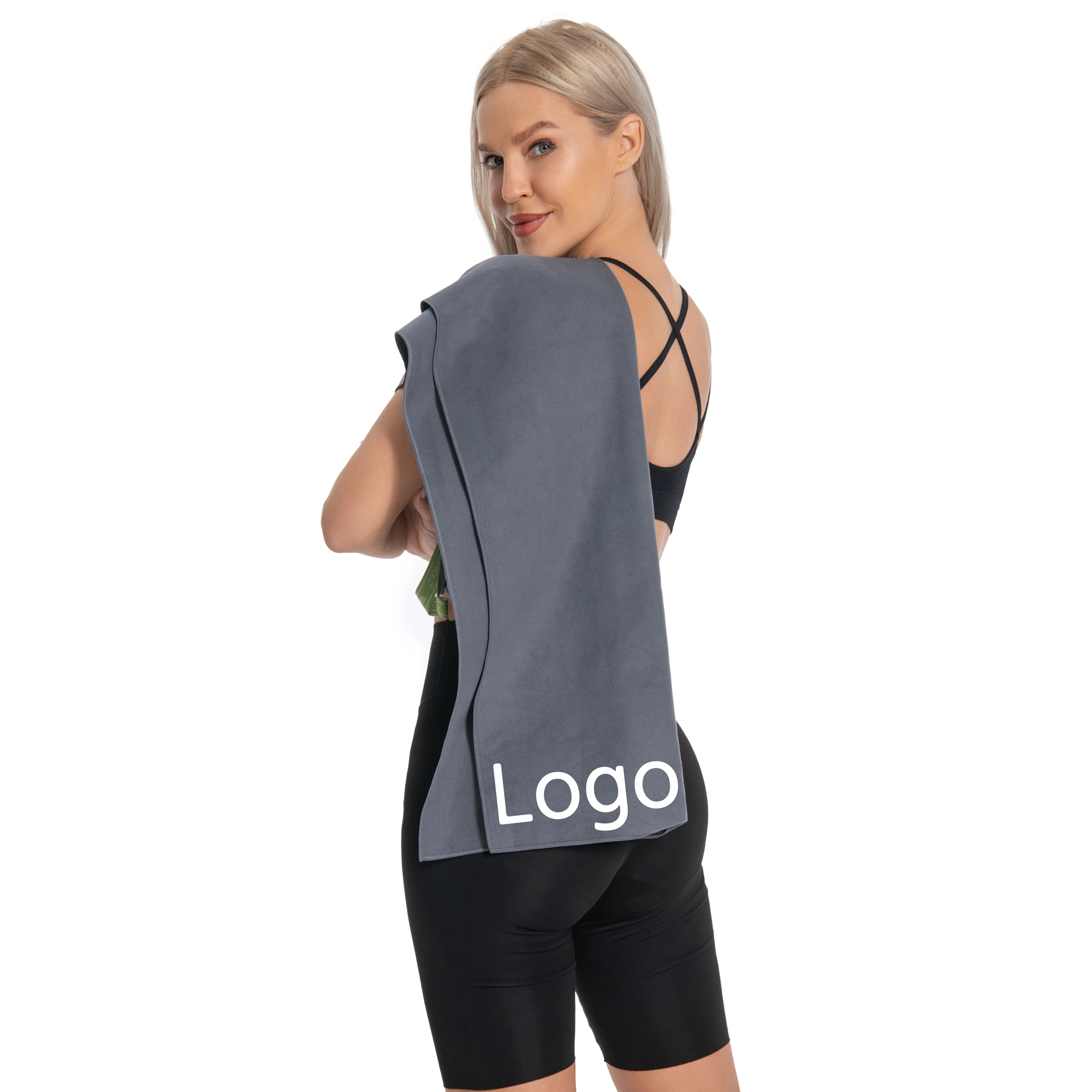 Custom Logo Design Printing Multi-color Microfiber Towel with Elastic Band Sport Gym Towels