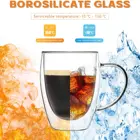 Glass Or Glass With Wholesale 12oz Premium Double Wall Insulated Glass With Handle Coffee Or Tea Glass Mugs Clear Glass