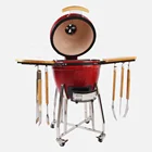 Charcoal Kamado Grill Ceramic BBQ Kamado Charcoal Grill - Easy Assembly Heat Resistant Durable - 18" Inch Classic