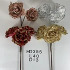 Single Factory Direct Metal Poinsettia Flower Christmas Red Single Flowers For Wedding Decoration Stage