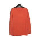 Sweater Jumper Custom Knitted Sweater Boat Neck Knitted Jumper With Mental Eyelets Sweater For Woman