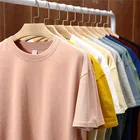High Quality Summer Cool 210gsm 100% Cotton Wholesale Factory Blank Custom Branded Custom Logo Printing Plain Men T Shirt