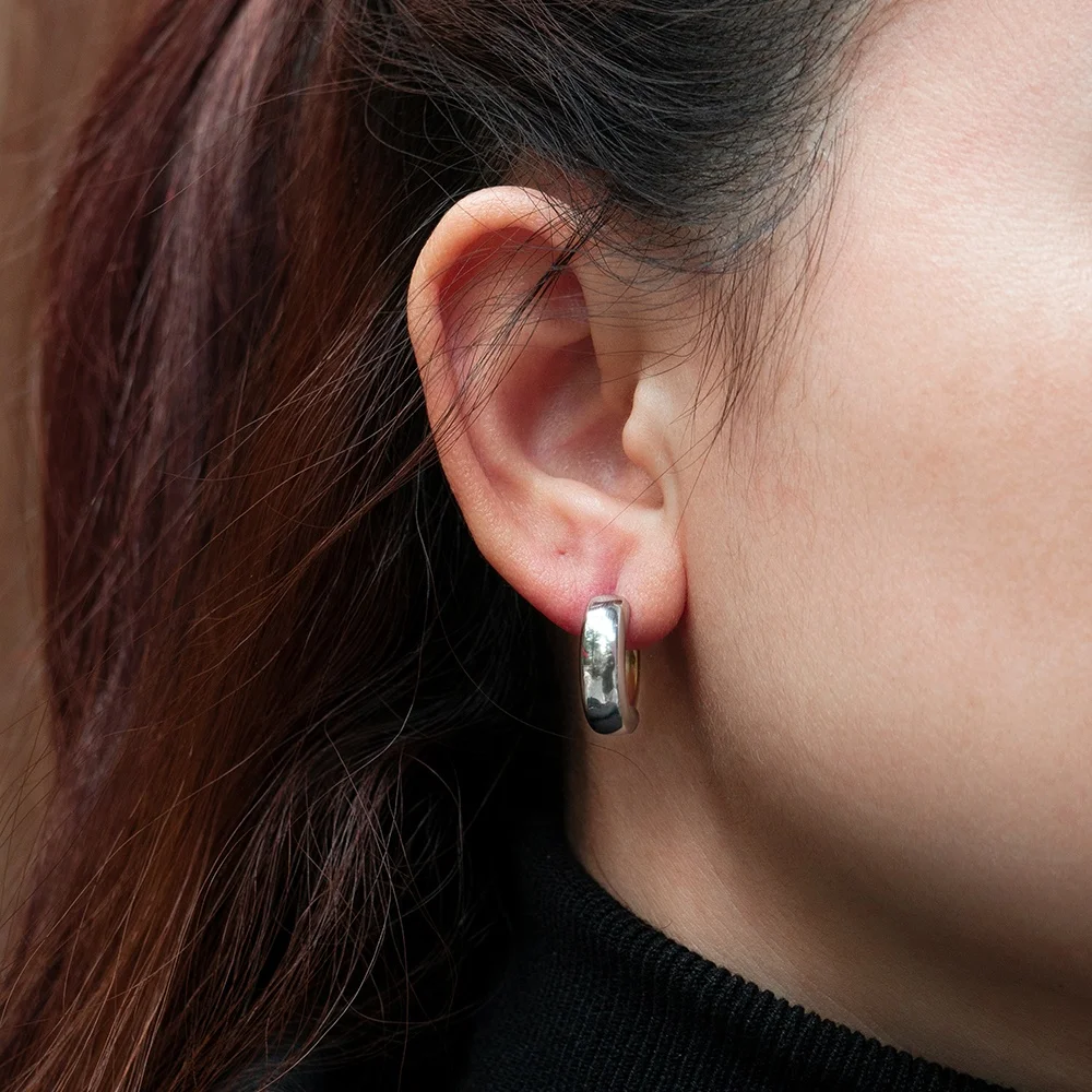 Latest 18K Gold Plated Stainless Steel Jewelry Irregular Geometric Mix Color Hoop Earrings Trendy Unisex Earrings E231495