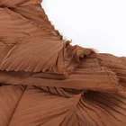 Pleated Fabric Pleated Polyester Fabric Beige Or Brown 2 Colors Optional 100% Polyester Pleated Fabric For Dress