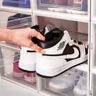 Container Stackable Shoe Storage Boxes Transparent Dustproof Container ABS PP Material Shoe Storage Box Stackable