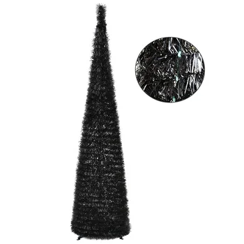 New arrivals advertising gift 6ft black pop up pvc xmas tree with needle foliage