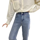 Jeans Autumn And Winter Light Blue Women Straight Leg Jeans Skinny Ladies High Waist Jeans
