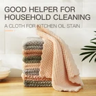 Reusable Cleaning Bearfamily Coral Fleece Custom Dish Washing Towel Reusable Magic Cleaning Cloth
