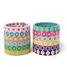 Bangle Wholesale Boho Jewelry Flower Beads Stretch Bangle Colorful Spray-painted Enamel Tile Bracelet For Women
