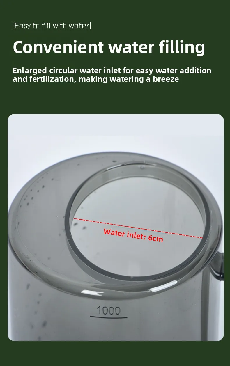 product effortless pouring 1l long spout plastic eco friendly watering can with measurement marks for indoor outdoor garden plants-3