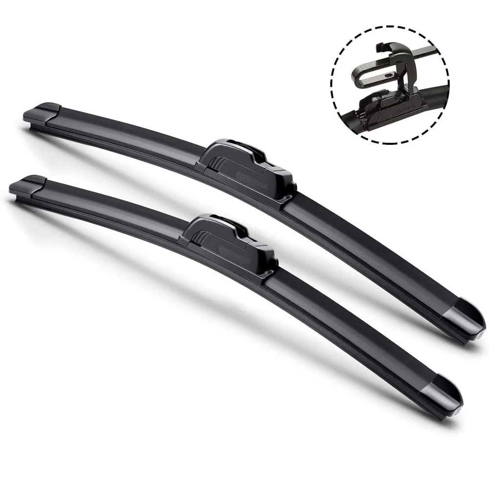 ALL SEASON 24" & 14" PREMIUM JHOOK BRACKETLESS WINDSHIELD WIPER BLADES