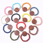 Colors Bracelet Small Blank Disc Paint Colors Wooden Bead Bracelet