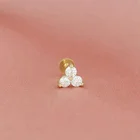 Stud Fashion Jewelry 14k Gold Plated 925 Sterling Silver Trigonal Zircon String Stud Earrings Women