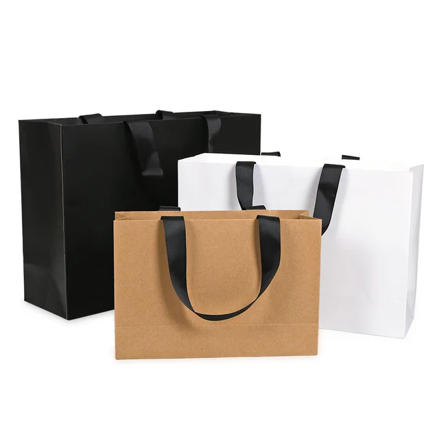Kraft Paper Handbag Shopping Clothing Bag Food Grade Material With Cheap Price Kraft Paper Bag