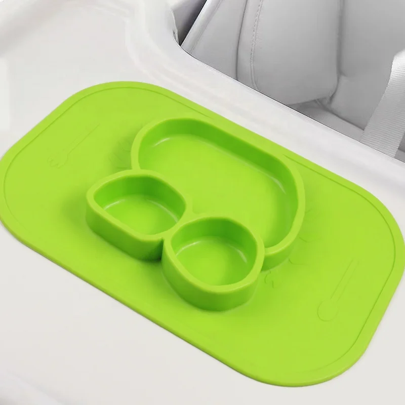 Custom strong Suction Silicone Plate Baby Bowl Kid Silicone Place Mat Dinner Plates For Food