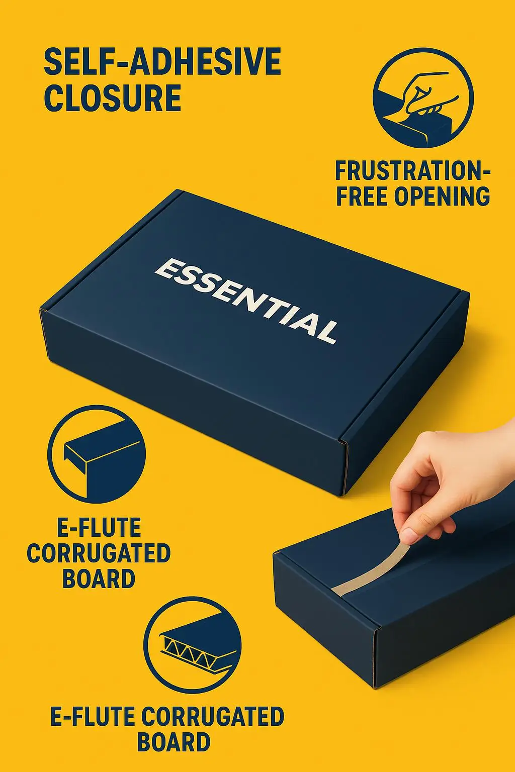 Custom Self-Adhesive Corrugated Kraft Mailer Boxes Tear Strip Postal Mailing Packaging for Convenient Unpacking Made Paper - detail 3