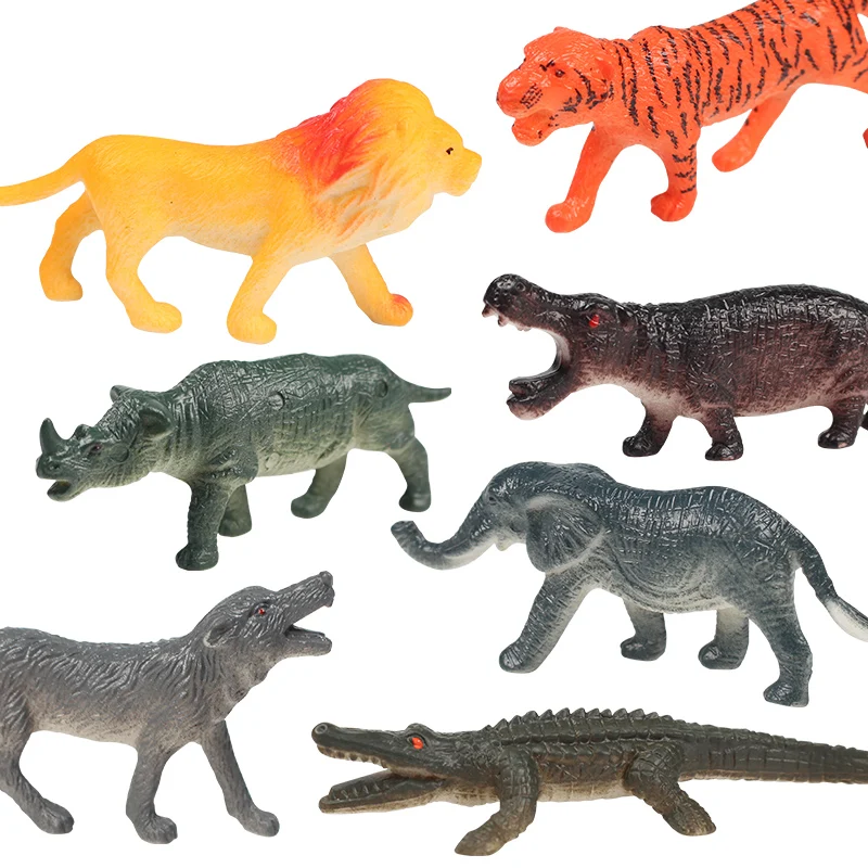 Cartoon Kids Educational Toys Plastic Wildlife Anime Figure Tree Simulation Dinosaur Animal Model