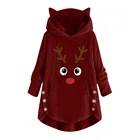 New New Style Fashion Women's Clothing Polar Fleece Casual Hoodie Christmas Fawn Coat OEM Custom
