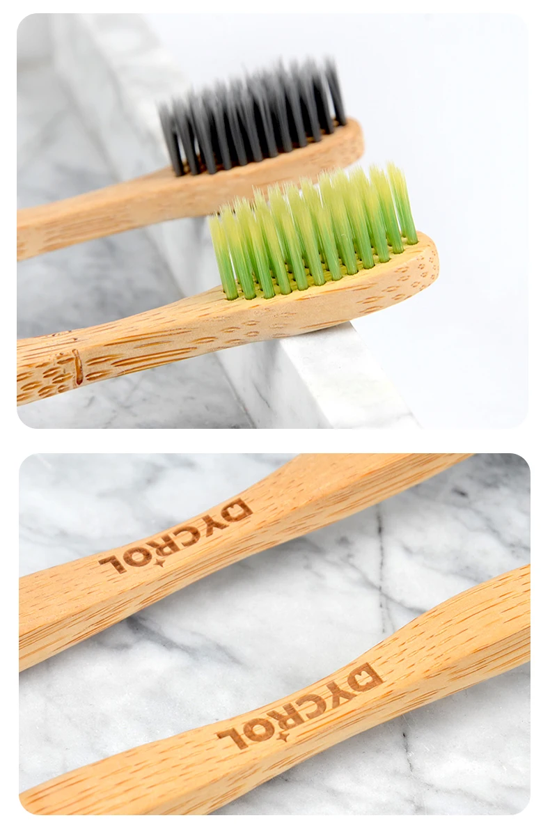 DYCROL Biodegradable Eco-Friendly Bamboo Toothbrushes with soft bristles