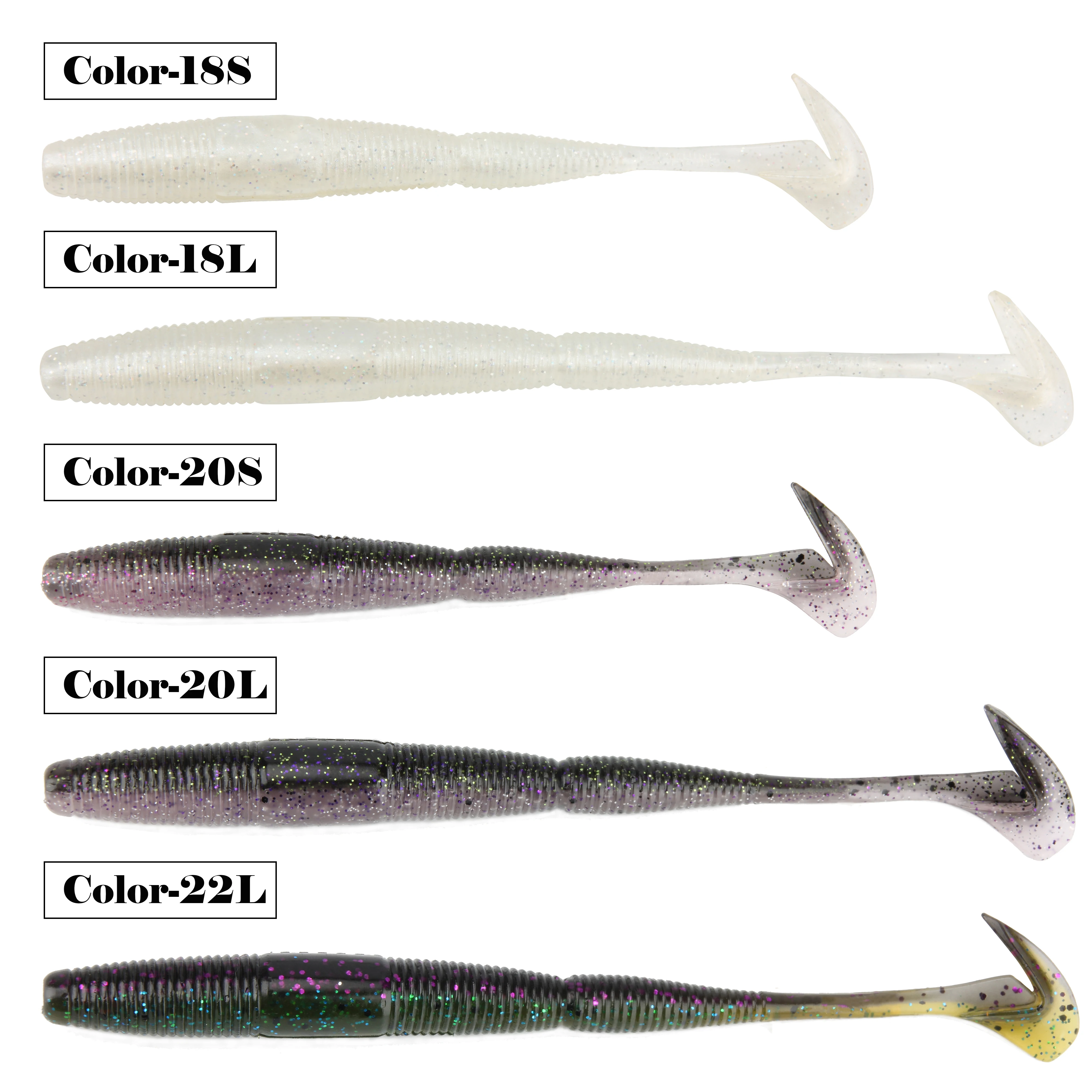 Spinpoler Soft Fishing Lure Rubber Worm 5.5"/7" Plastic Gear Segmented