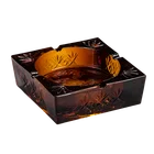 Cigarette Ashtray Wholesale Smokeless Gold High Appearance Level Square Glass Cigarette Ashtray