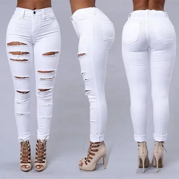 Wholesale high quality XS to 6XL women's skinny sexy jeans pencil stretch pants women's aesthetic jeans plus size women's jeans