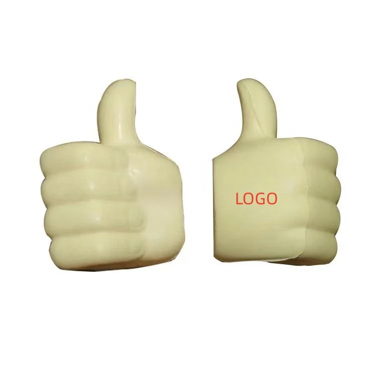 Manufacturer Popular Custom Pu Brand Printed Logo Anti Stress Toy Ball Realistic Thumb Thumbs Up Hand Toys Balls for Promotion factory