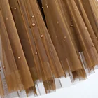 New Skirt New Style Ladies's Half Skirt Elastic High Waist Reversible Pleated Long Skirt Pearl Beading Tulle Skirt