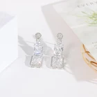 Zircon Long Earrings Earrings Square Inlaid Zircon Long Earrings