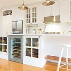 Free 3D Customized High Technical Flat Panel Cheap Modular White Color Simple Design Modern Kicthen Kitchen Cabinet