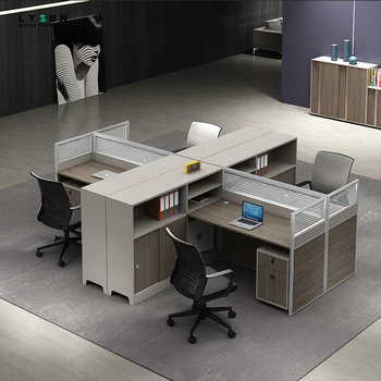 factory walnut MFC wood with partition office worktation tables for staffs