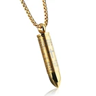 Bullet Shape Whosale Durable Stainless Steel Chain And Bullet Shape Pendant Gold Necklace For Men