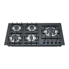 Burners China Professional Manufacturing Commercial 5 Burners Built-in Gas Hob Cooktops With Stainless Steel