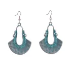 Drop Earrings Silver Turquoise Stone Tear Drop Dangle Earrings Classic Green Turquoise Beaded Hoop Earrings