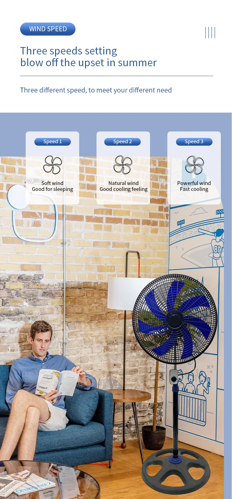 Plastic Stand Fan, 18-Inch, Electric - detail 4