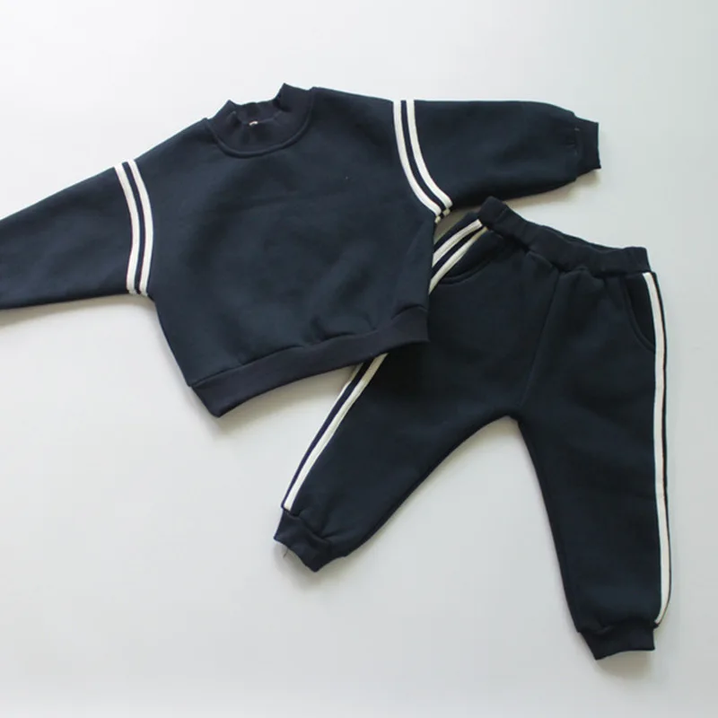 New winter children's suit for boys and girls fashion fleece sports casual two-piece sweatshirt
