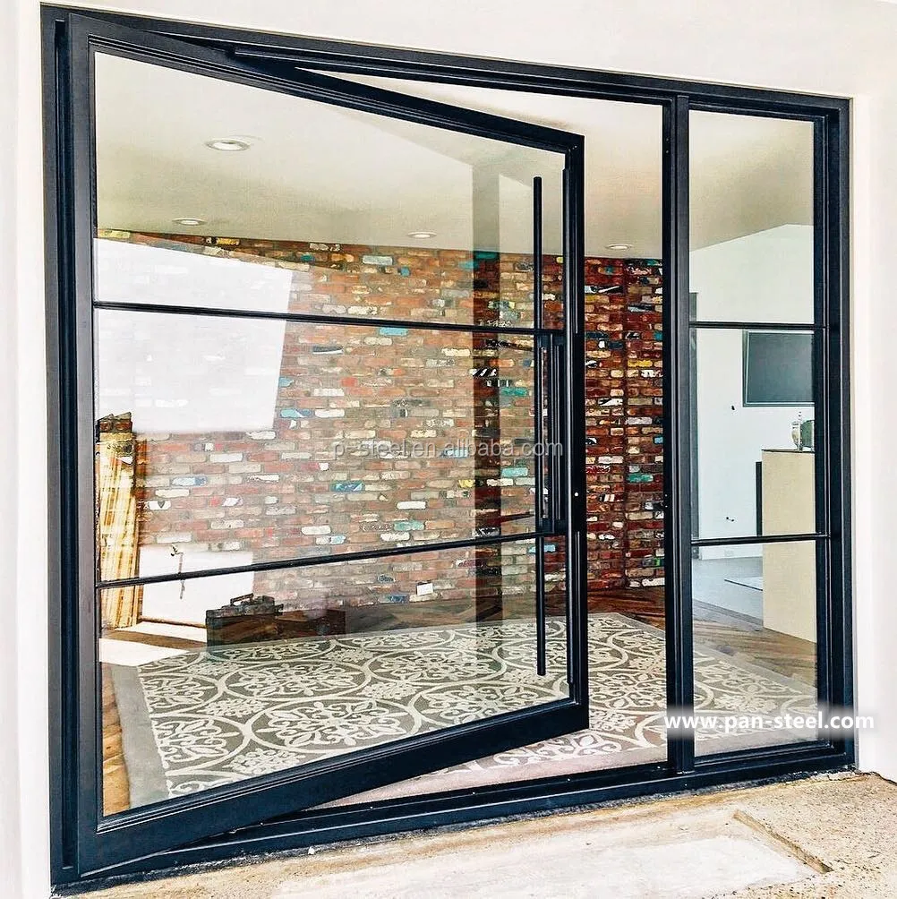 Steel Horizontal Vertical Revolving Door- Pivot Hinge Design, Soundproof & Weatherproof for Enhanced Security and Durability factory