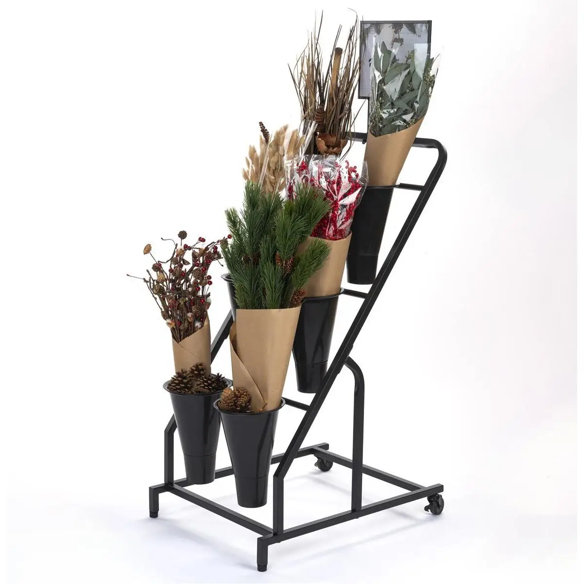 Wholesale Living Room Flower Display Rack Flower Bucket Display Stand Metal Plant Stand Wrought Iron Flower Stand