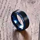 Wedding Band Popular Design Couple Ring Mens Black Blue Wedding Band Tungsten Ring Men