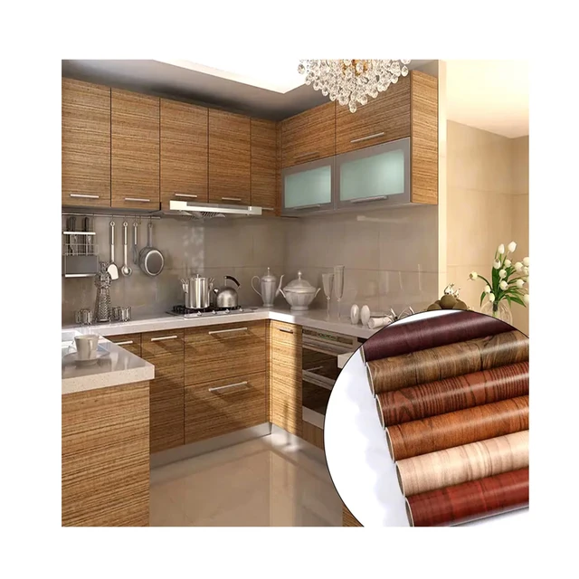Hot Sale kitchen cabinet non self-adhesive furniture decorative film pvc wood grain vinyl pvc decorative film