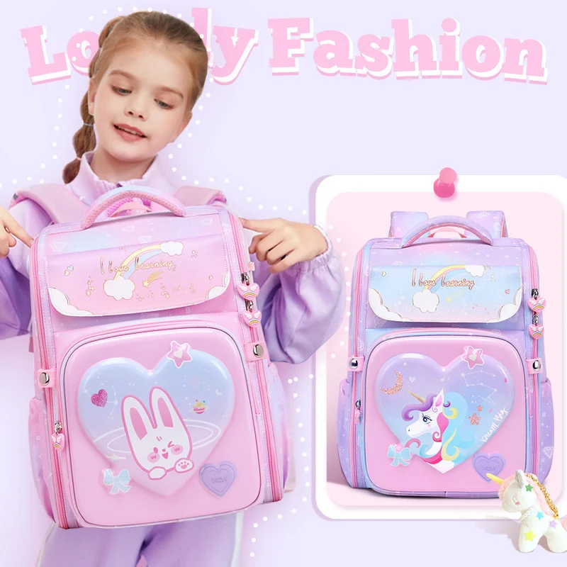 Amiqi MML-F168 Primary School Students Backpack 3D Cartoon Children'S Schoolbag New Kindergarten Bag For Girls Boy Cute Unicorn