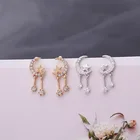 Earrings Cross Bow Round Wrong Stone Earrings Fashion Net Celebrity With Small Shape Earrings Wholesale