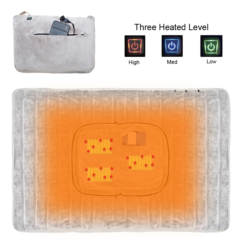 Electric Heated Shawl Blanket, DC 12V, Polyester - detail 18